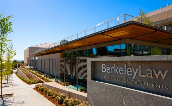 an outside view of the Berkeley Law school