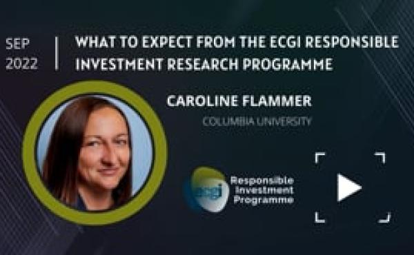ECGI Responsible Investment Programme | Introduction (part 2)