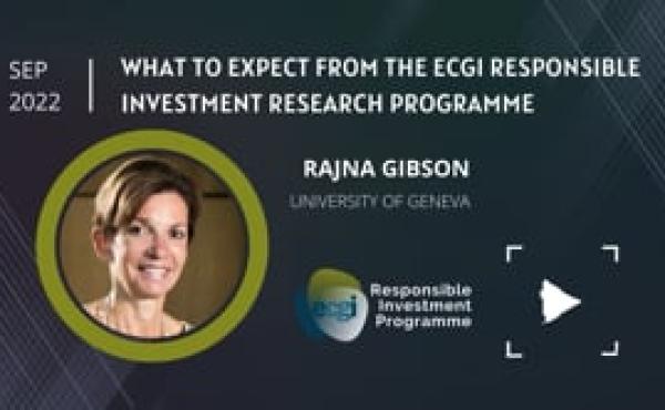 ECGI Responsible Investment Programme | Introduction