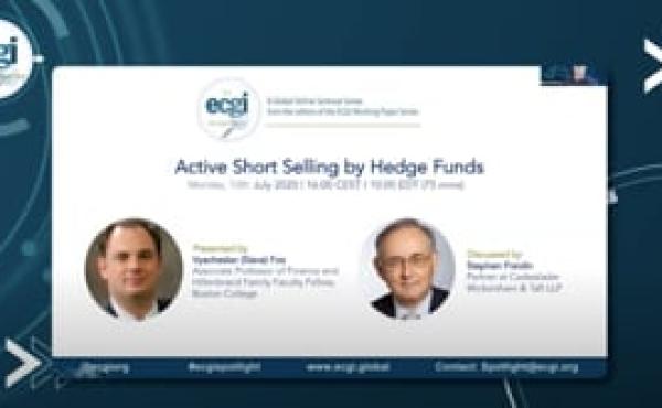 Active Short Selling by Hedge Funds- ECGI Spotlight Series Episode 1