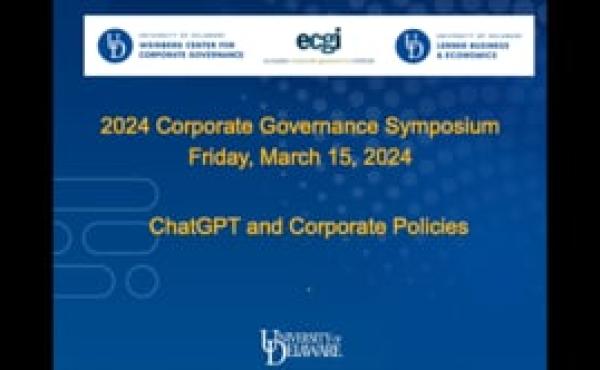 2024 Corporate Governance Symposium | ChatGPT and Corporate Policies