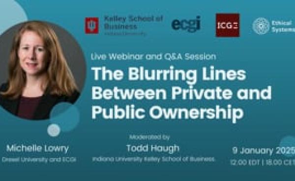 The Blurring Lines Between Private and Public Ownership - Prof Michelle Lowry