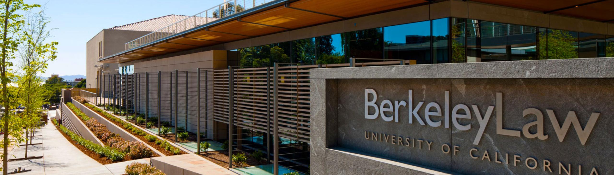 an outside view of the Berkeley Law school