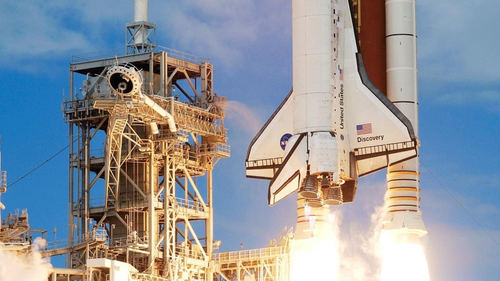 a space shuttle launching